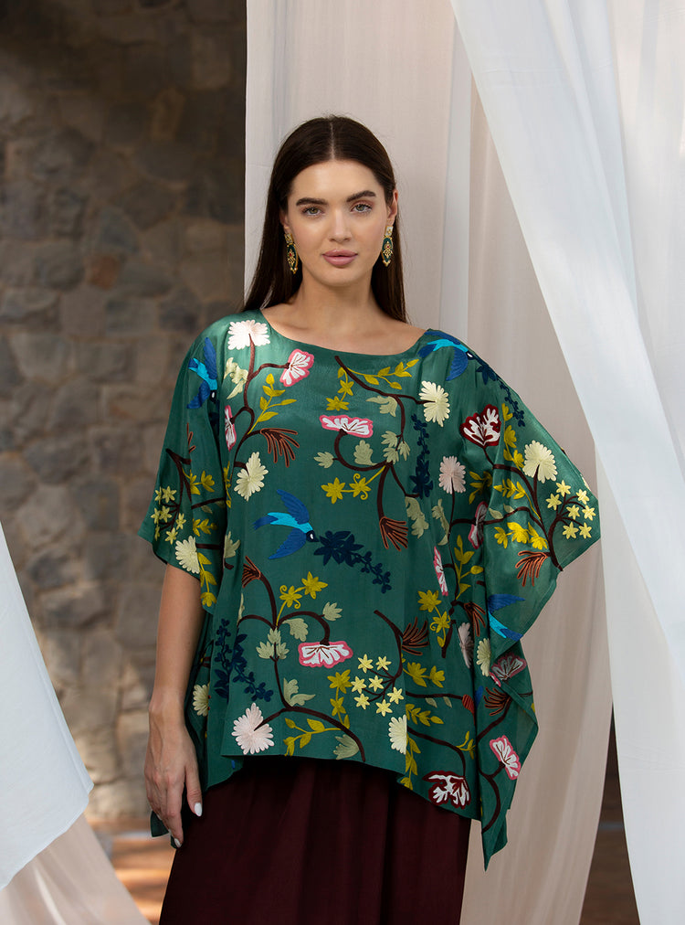 Verdant Bloom Kaftan Set