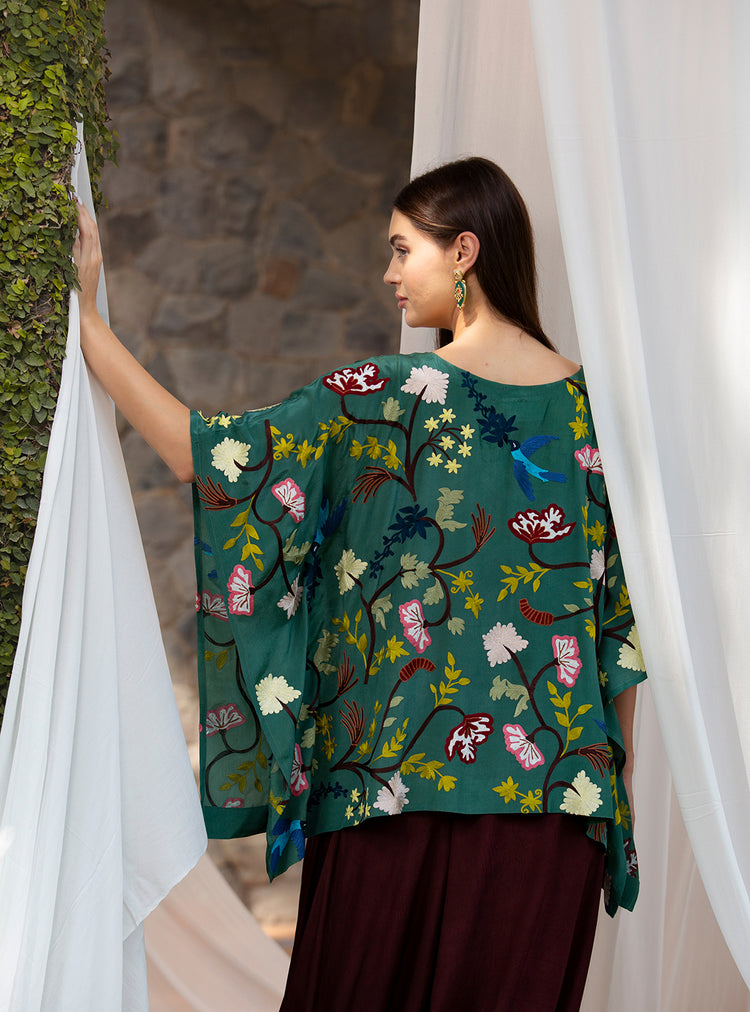 Verdant Bloom Kaftan Set