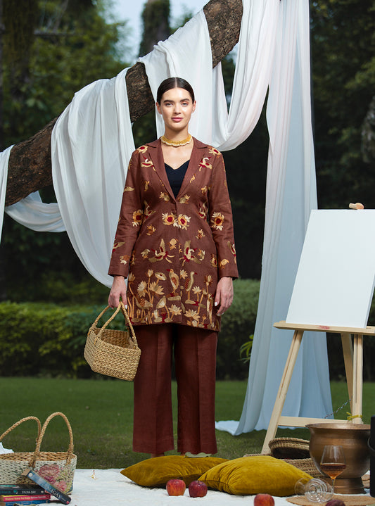 Rust Botanical Coat Set