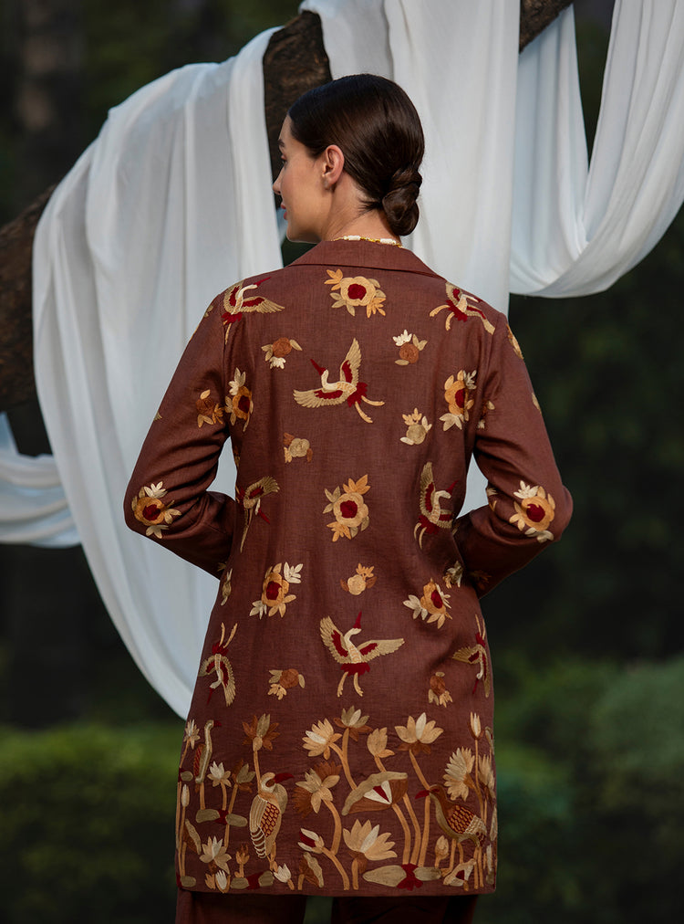 Rust Botanical Coat Set