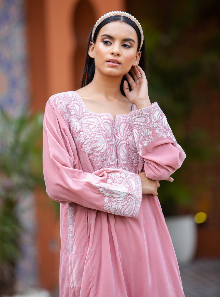 Blushing Blossom phiran set  Baby Pink
