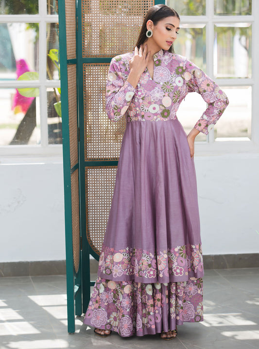 Mauve Majesty  Sharara Set