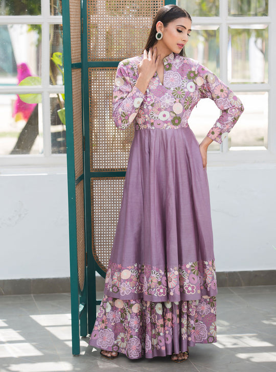 Mauve Majesty  Sharara Set