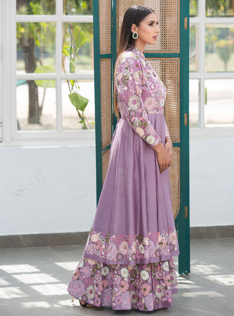 Mauve Majesty  Sharara Set