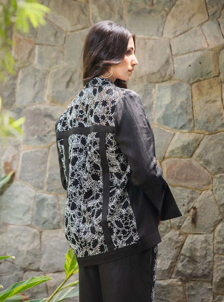 Mystique Moonlight black linen jacket