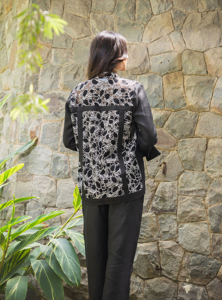 Mystique Moonlight black linen jacket