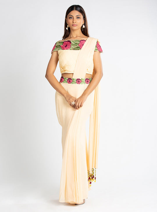 Floral Effervescence Stitched Saree