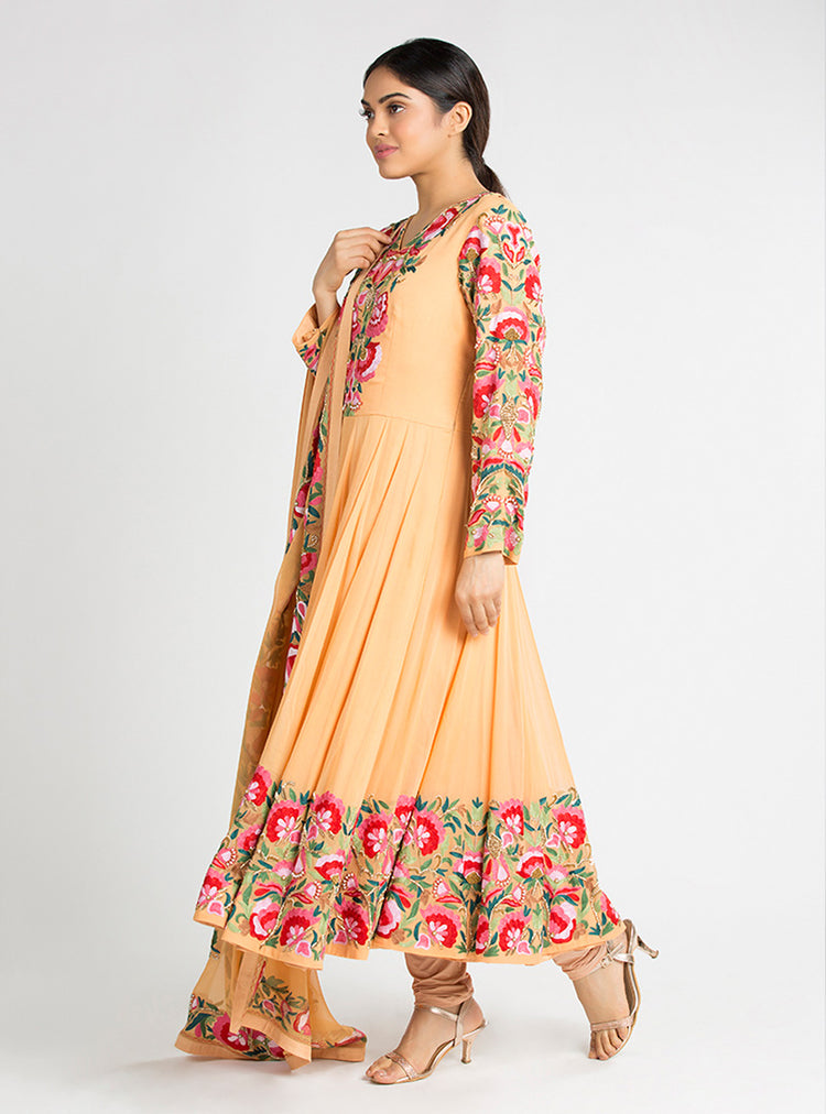 Power Blossoms Anarkali Suit Set